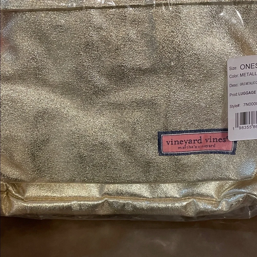 Vineyard Vines Shiney Gold Fabric Backpack with Bling! New with Tags LAST ONE - Picture 5 of 5
